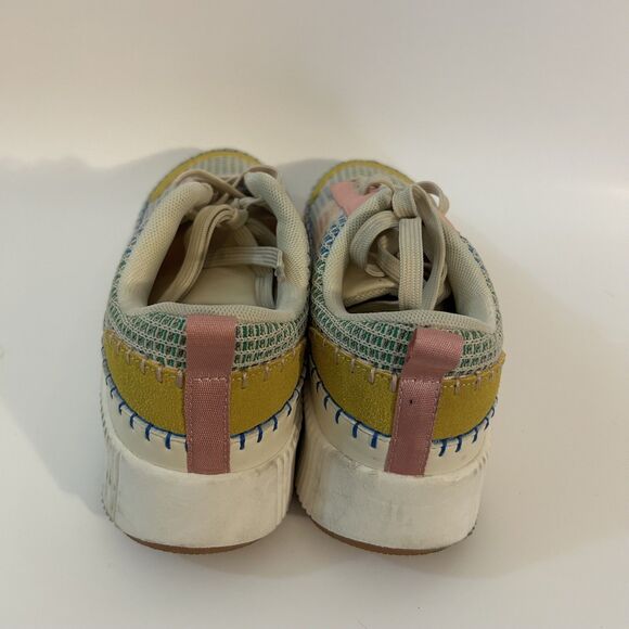Nicole Miller New York BRITA Woven Mixed Media Platform Sneakers Womens Size 8 - Picture 2 of 6